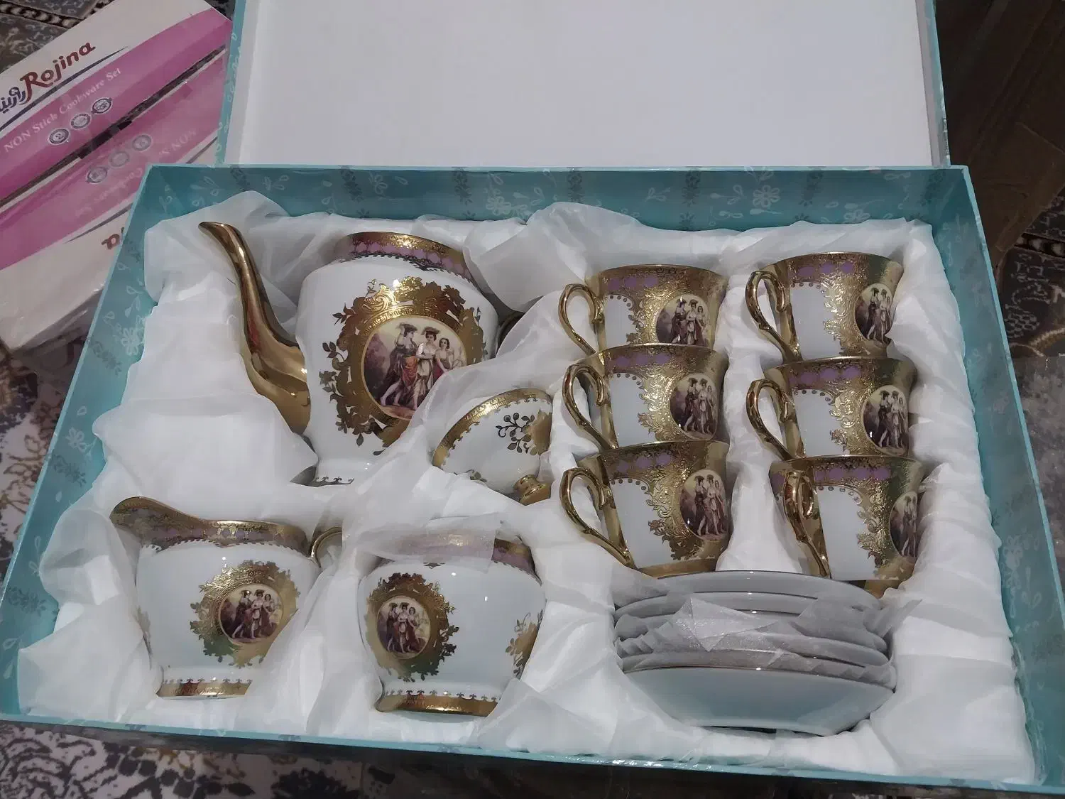 صبحانه خوری طلا کوب|ظروف سرو و پذیرایی|محمدیه-قزوین, |دیوار