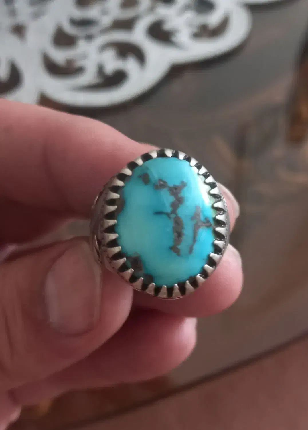 انگشتر نقره فیروزه و باباقوری|بدلیجات|تهران, ابوذر|دیوار