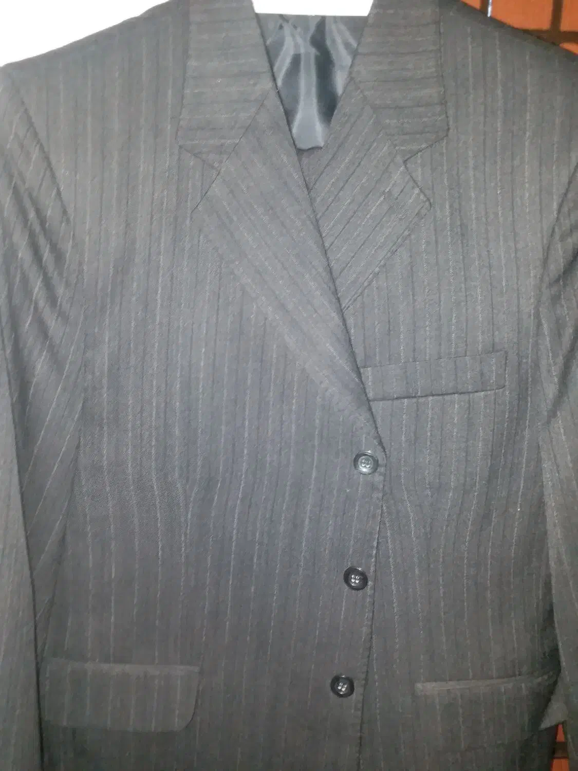 کت و شلوار مشکی راه راه سایز ۵۴ آکبند|لباس|تهران, ائمه اطهار|دیوار