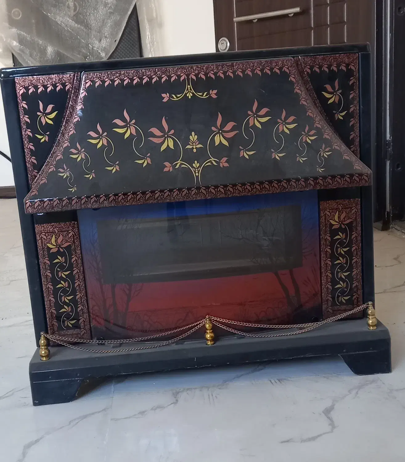 بخاری طرح شومینه|بخاری، هیتر، شومینه|مهدی شهر, |دیوار