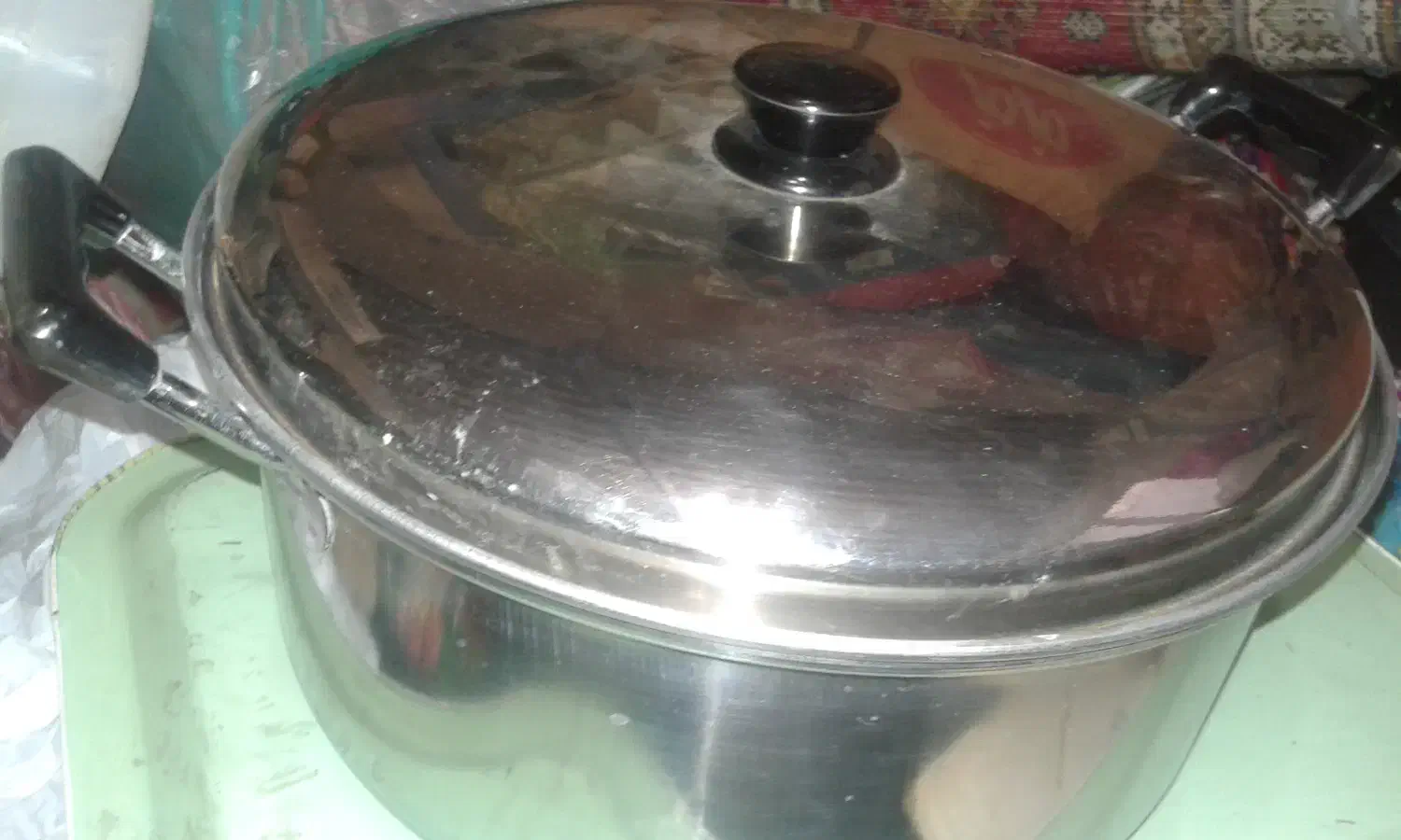 قابلمه  عتیقه  استیل  بزرگ ضخیم وگلسرخی مسعود و|ظروف سرو و پذیرایی|تهران, ایرانشهر|دیوار