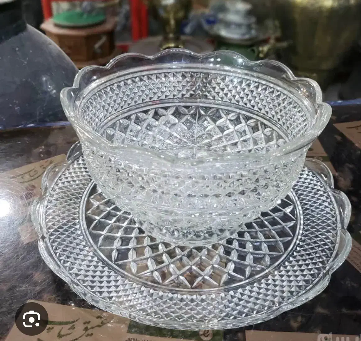 کاسه بشقاب کریستال امریکایی + دو عدد شکلات خوری|ظروف سرو و پذیرایی|تهران, شهرک نفت|دیوار