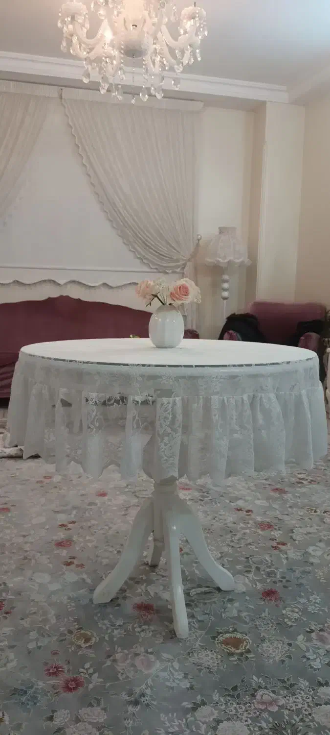 رومیزی گرد توری|پرده، رانر، رومیزی|تهران, امام زاده عبدالله|دیوار