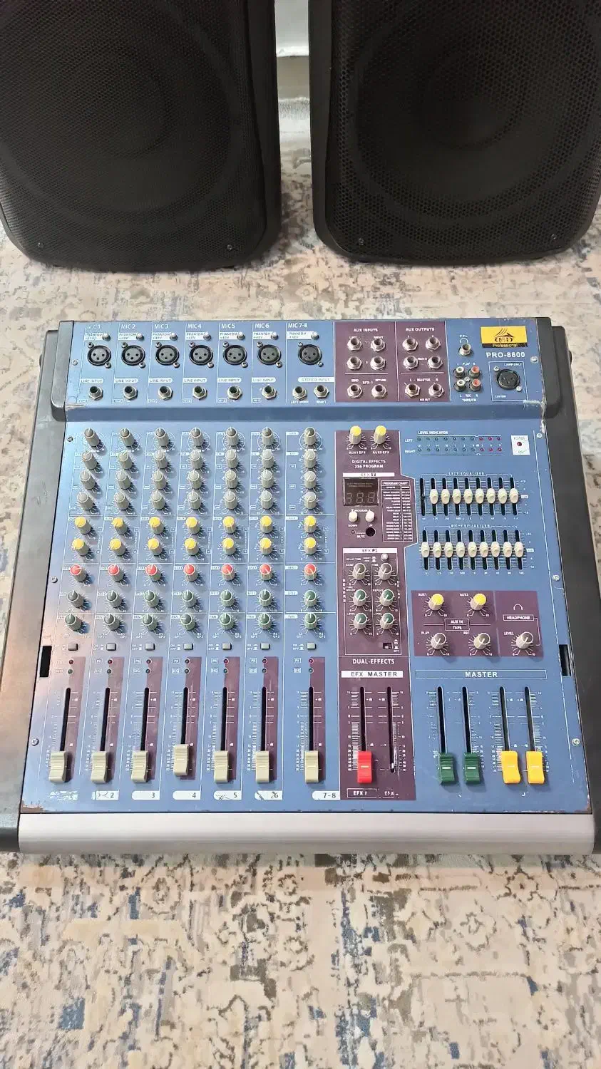 اکو امپلی فایر پاور میکسر به همراه ۲ عدد باند|سیستم صوتی خانگی|اهواز, یوسفی|دیوار