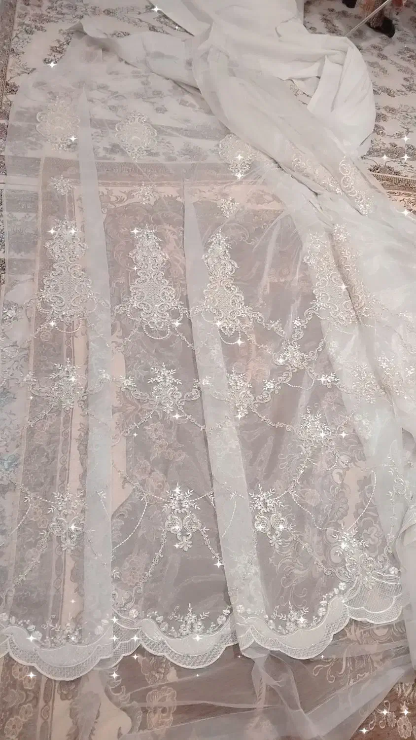 پرده تور پنل پلیسه دستک مخمل سورمه ای و یاسی ۳۲۰c|پرده، رانر، رومیزی|مشهد, شهرک بهارستان|دیوار