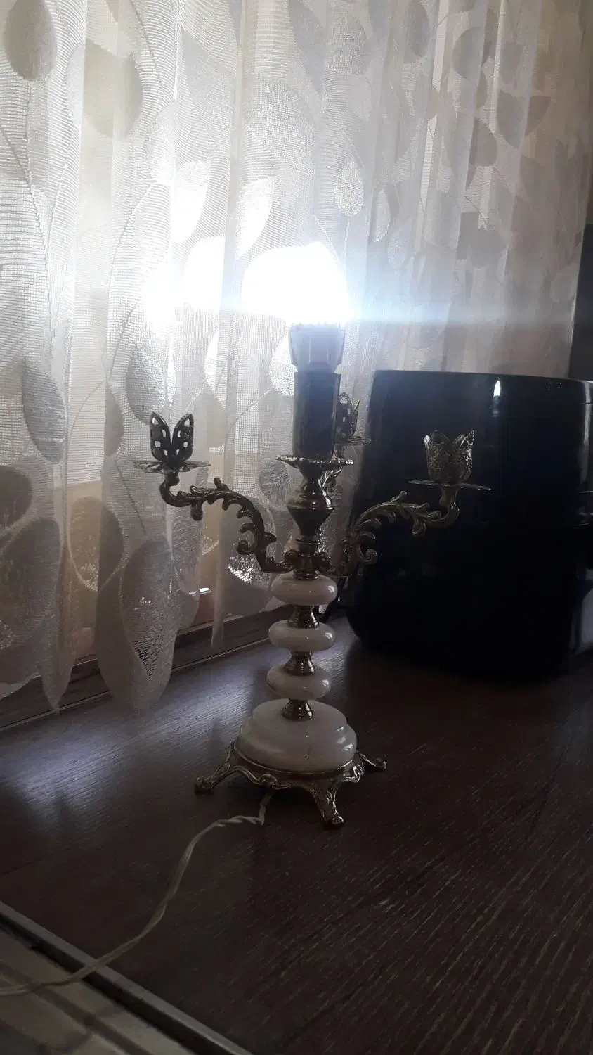 شمعدان برنز و مرمر قدیمی|لوستر و چراغ آویز|تهران, مجیدآباد|دیوار