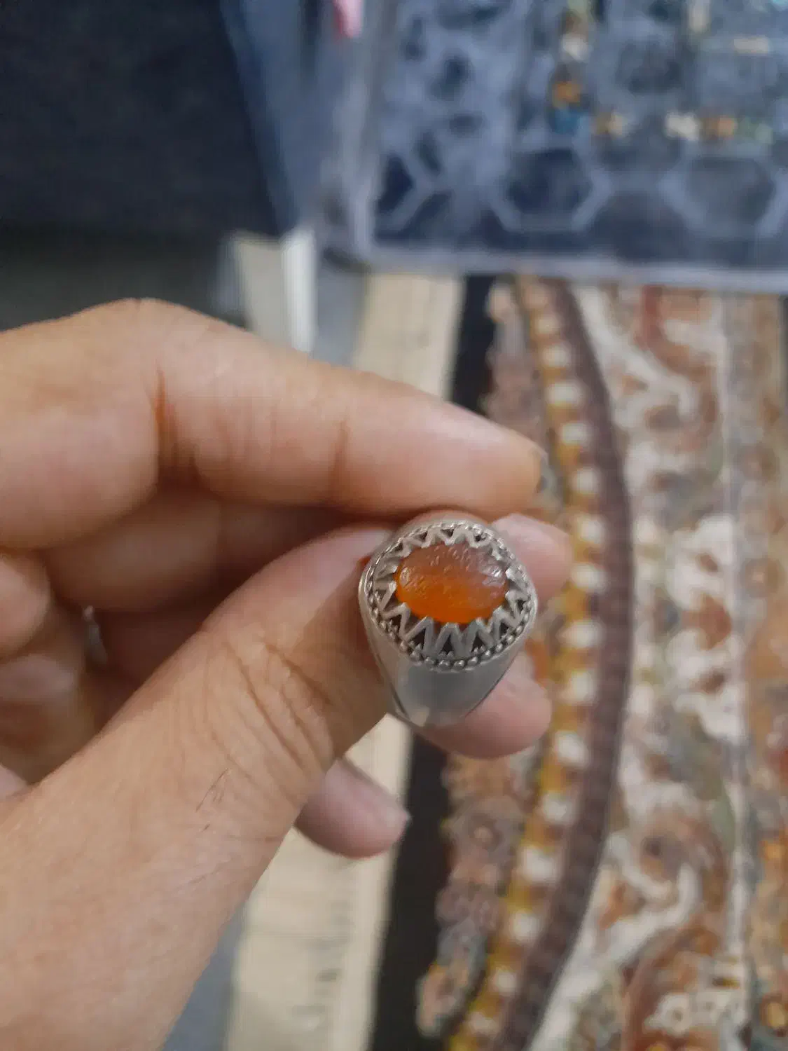 انگشتر عقیق یمن خطی|جواهرات|ری, تصفیه خانه|دیوار