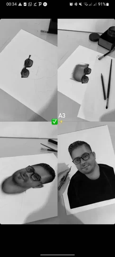 سفارش سیاه قلم هایپرئال|تابلو، نقاشی، عکس|تهران, زعفرانیه|دیوار