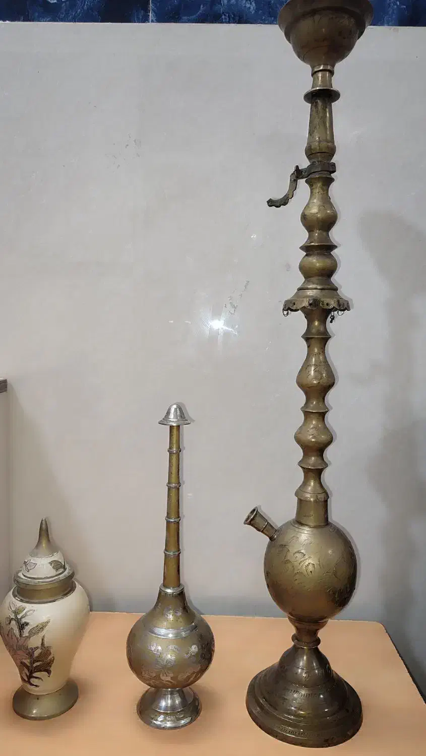 قلیان برنجی|کلکسیون اشیاء عتیقه|شیراز, نصر|دیوار