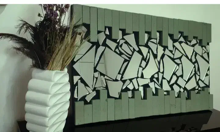 تابلو با چوب و آیینه|تابلو، نقاشی، عکس|زاهدان, |دیوار