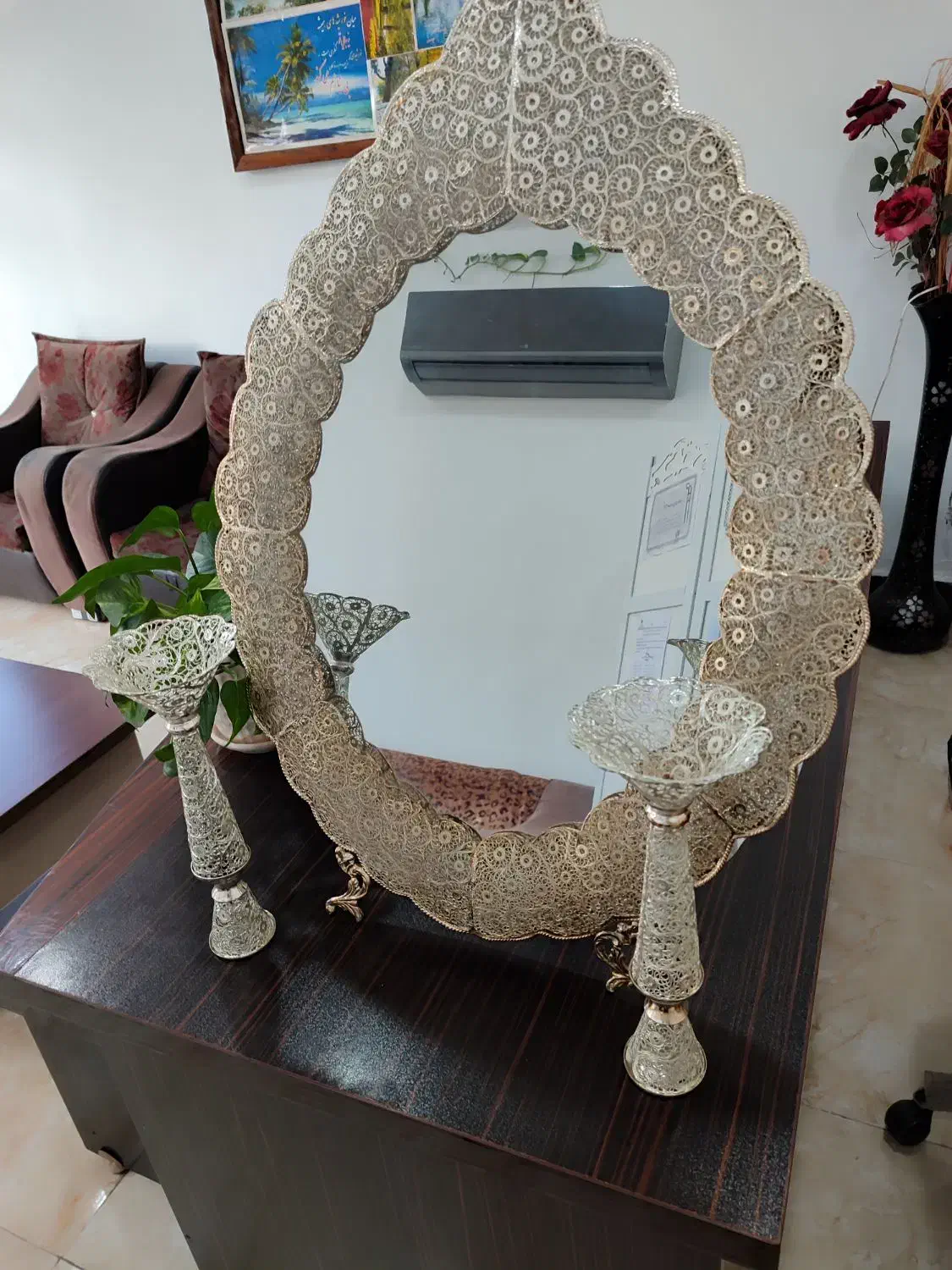 فروش آینه شمدونی زرین|صنایع دستی و سایر لوازم تزئینی|محمودآباد, |دیوار