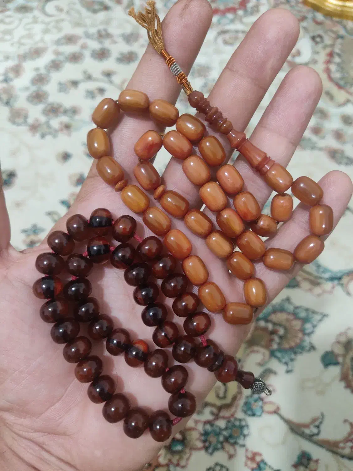 دو عدد تسبیح کهربا درجه یک مجلسی و خوشدست|بدلیجات|کوهدشت, |دیوار