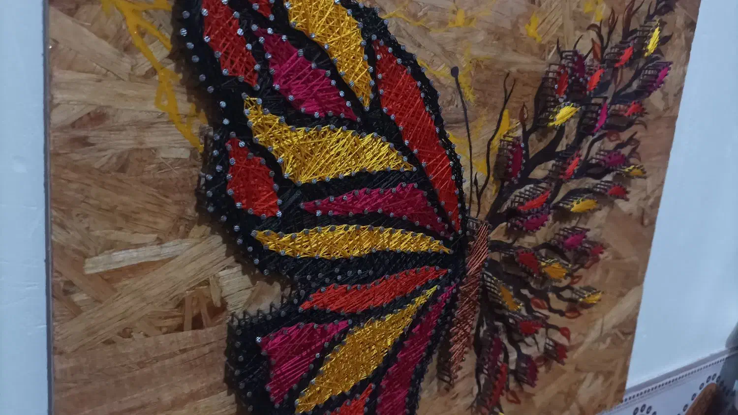 تابلو تلفیقی نخ ومیخ و رزین|تابلو، نقاشی، عکس|گنبد کاووس, |دیوار