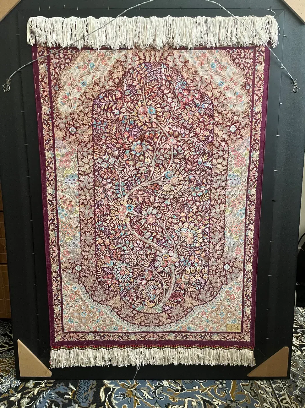 تابلو فرش دستبافت نو - بافت قم عزتی|تابلو فرش|سمنان, |دیوار