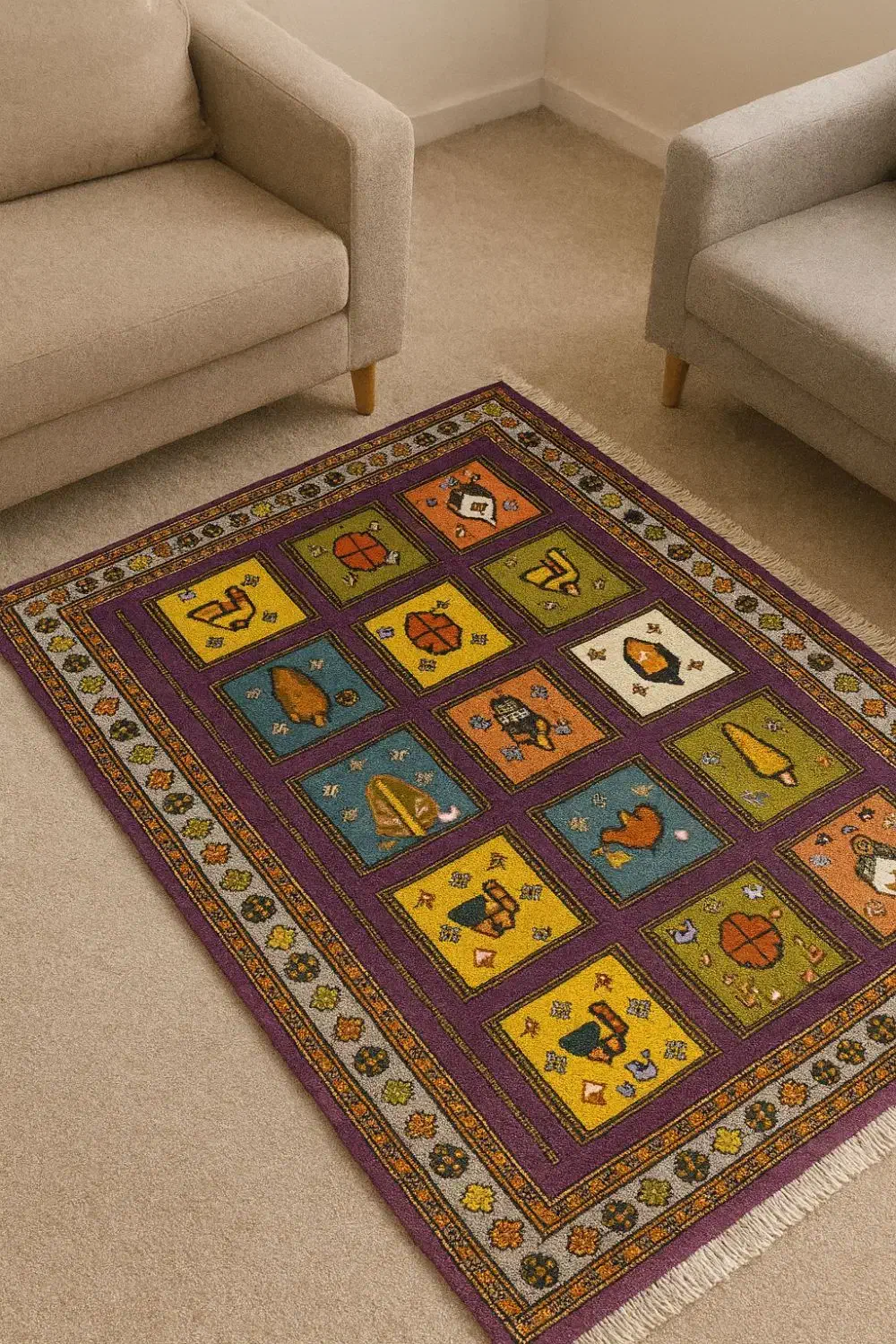 گلیم فرش دستباف|گلیم، جاجیم، گبه|کرمان, |دیوار