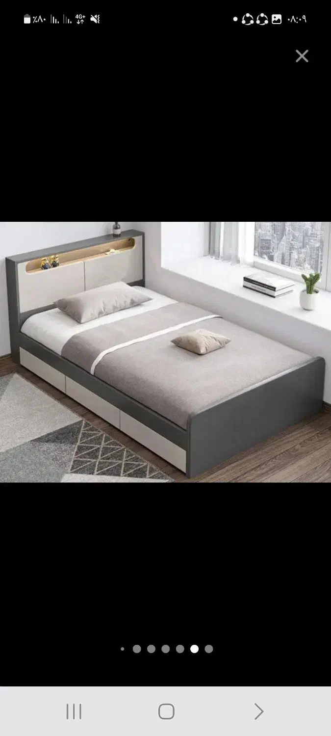 تخت خواب یکنفره ام دی اف|تخت و سرویس خواب|آباده, |دیوار