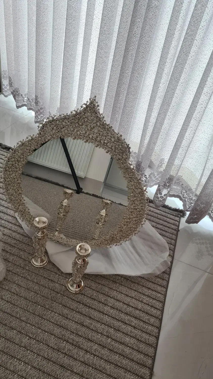 آینه شمعدان برنجی کاملا نو|آینه|اصفهان, هزارجریب|دیوار