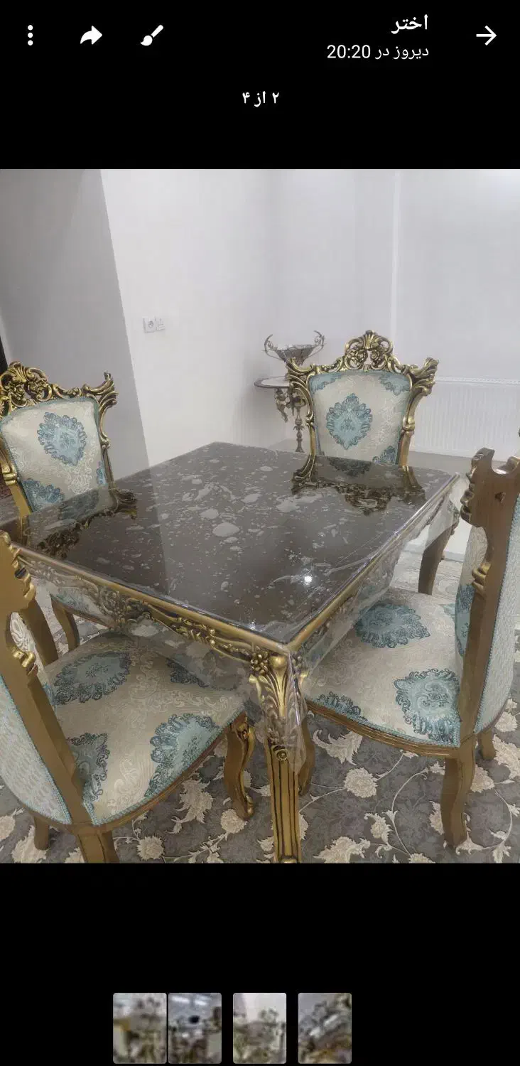میز نهار خوری چهار نفره جنس خوب در حد نو|میز و صندلی غذاخوری|قرچک, مهدیه|دیوار
