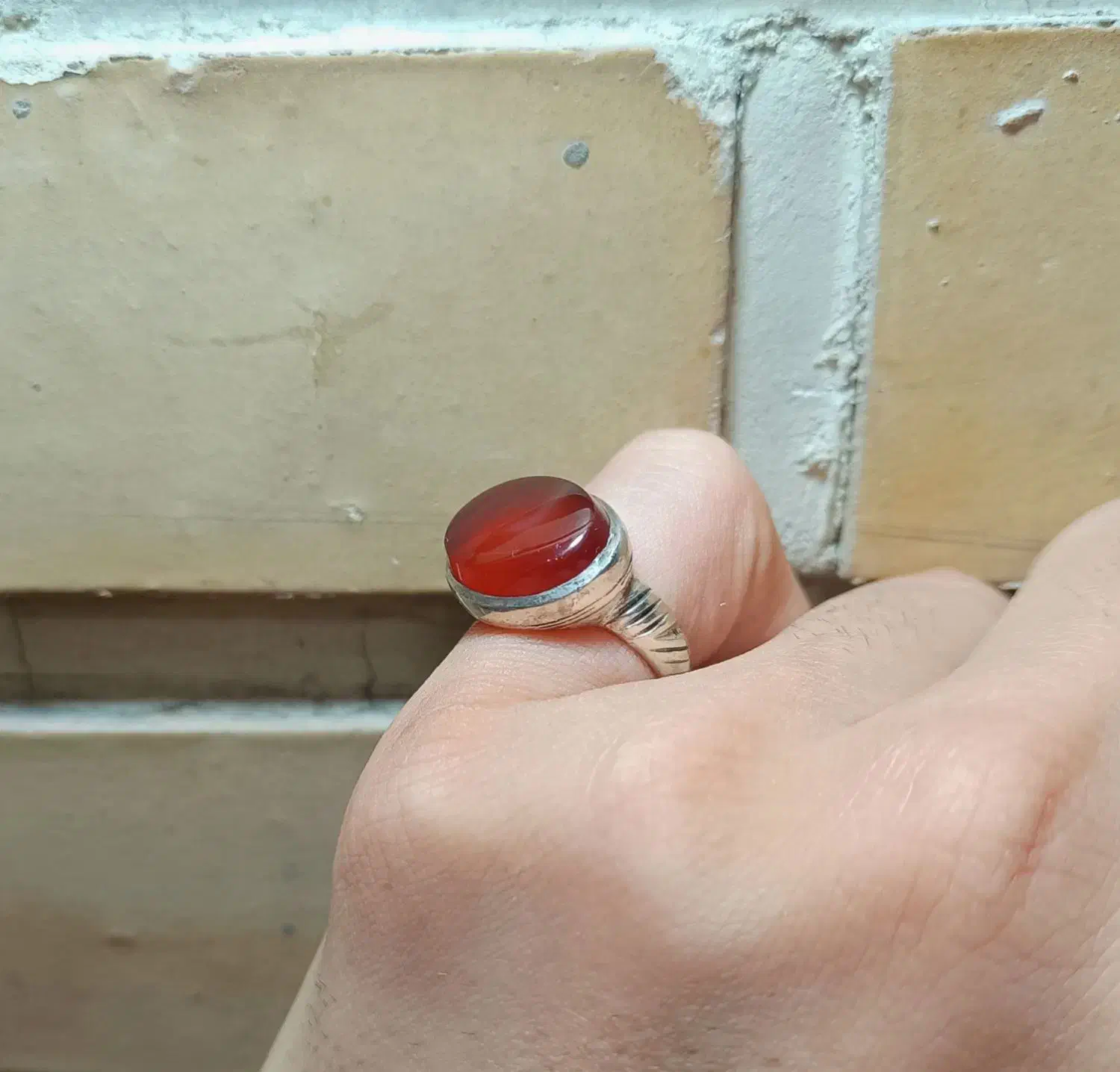 انگشتر مردانه عقیق یمنی نارنجی|جواهرات|تهران, ستارخان|دیوار