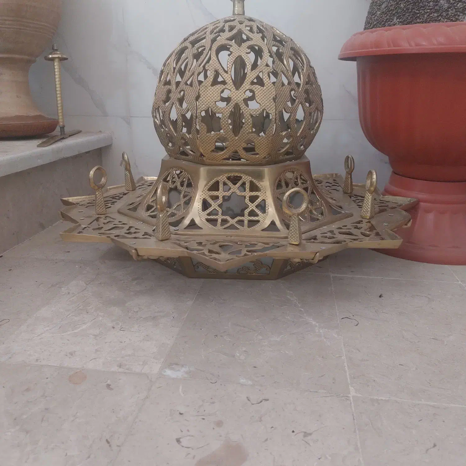 لوستر برنجی|لوستر و چراغ آویز|فارسان, |دیوار