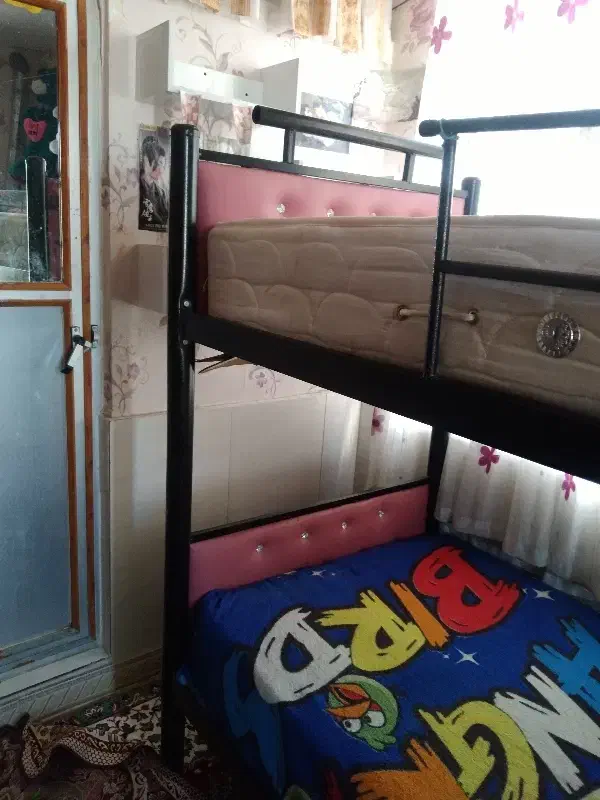 تخت دو طبقه فلزی|تخت و سرویس خواب|شازند, |دیوار