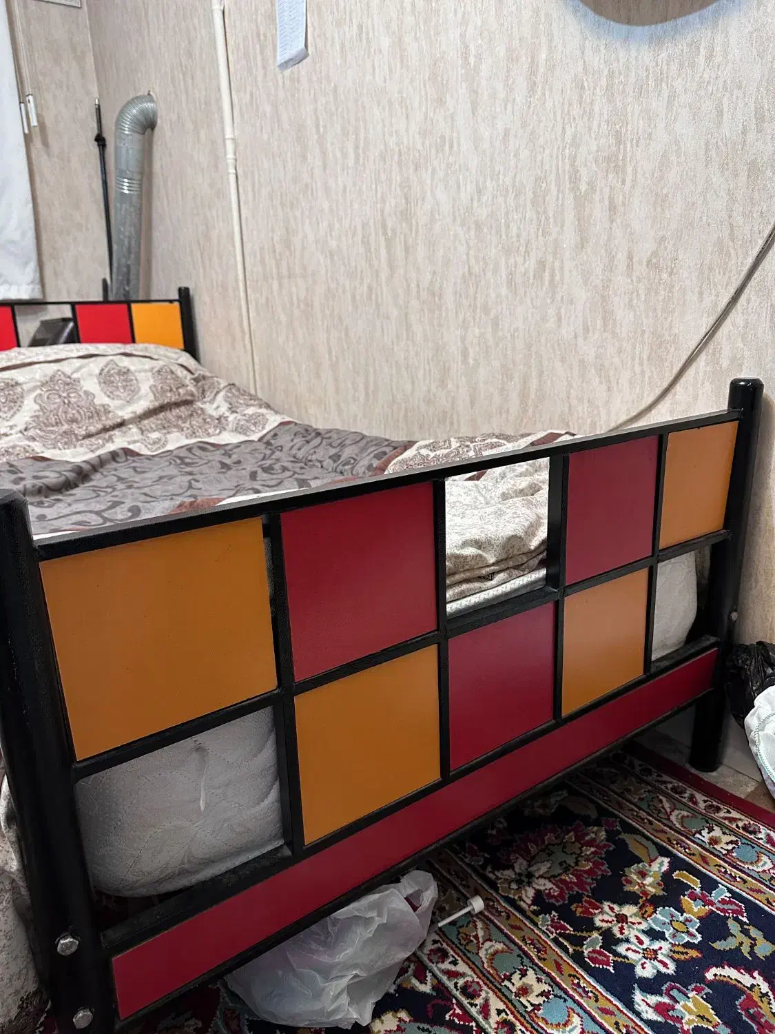 فروش تخت خواب فلزی سالم با تشک|تخت و سرویس خواب|مشهد, شهید رضوی|دیوار