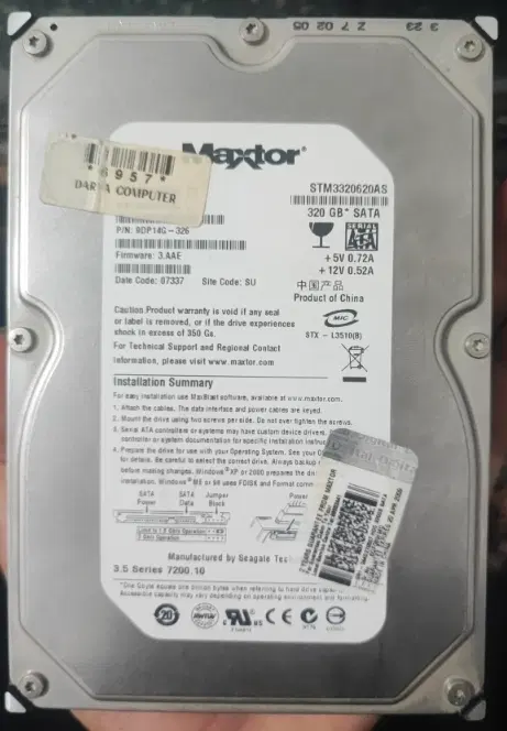 هارد 320 HDD|قطعات و لوازم جانبی رایانه|قم, بنیاد|دیوار