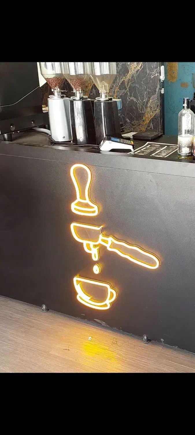 نئون طرح قهوه|ریسه و چراغ تزئینی|خمینیشهر, |دیوار