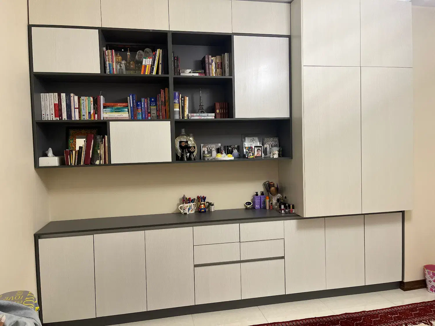 کمد دیواری|کتابخانه، شلف، قفسه‌های دیواری|کرج, مهرویلا شمالی|دیوار