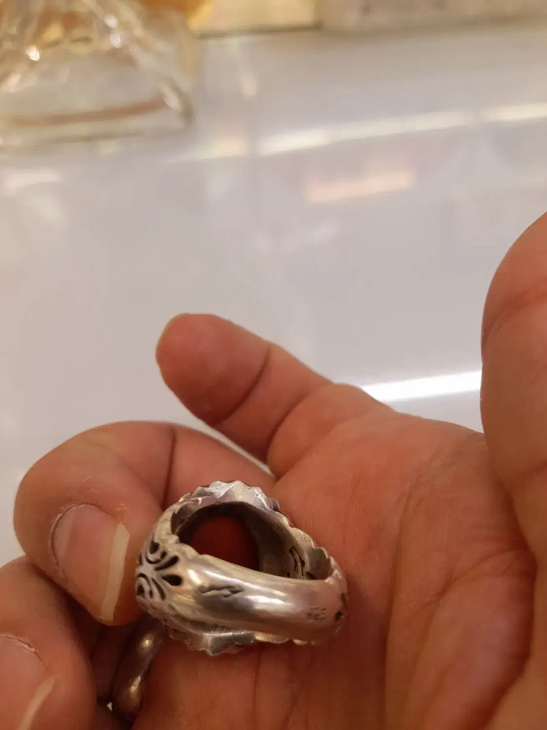 انگشتر نقره با نگین عقیق یمن|جواهرات|مشهد, سپاد|دیوار