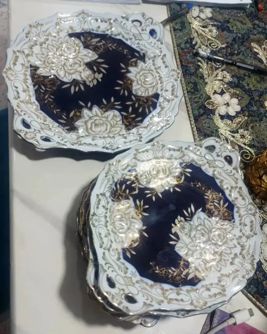 سرویس ۷تیکه شیرینی یامیوه خوری قدیمی|ظروف سرو و پذیرایی|اهواز, کوی مهدیس|دیوار