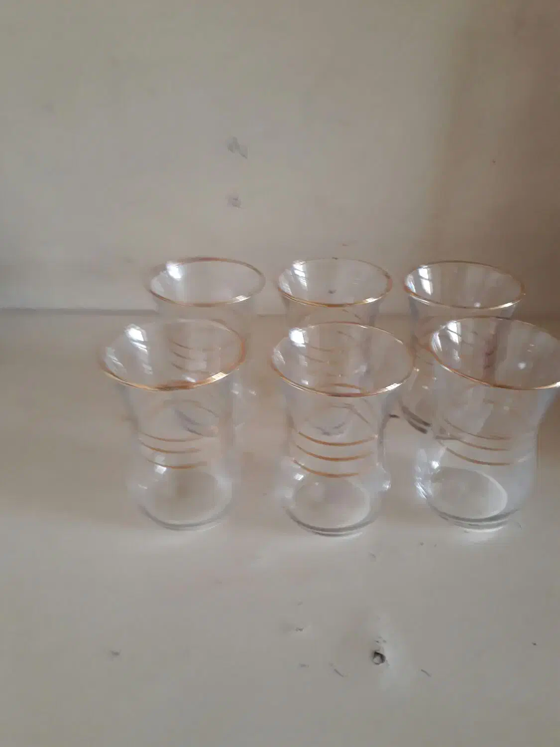 ۶تا استکان کمر باریک نو|کلکسیون اشیاء عتیقه|کرمانشاه, |دیوار