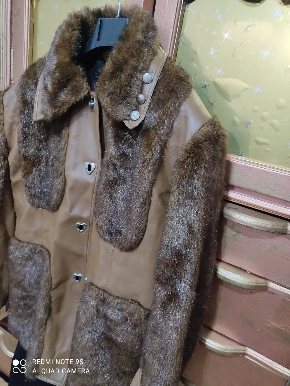 پالتو کتی چرم وخز اصل|لباس|الشتر, |دیوار