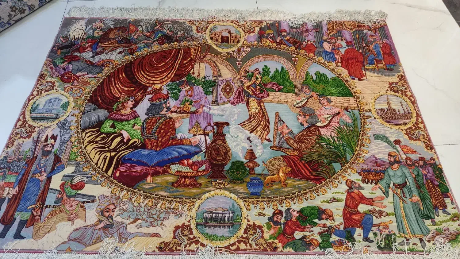 تابلو فرش دستبافت ۳متری. تاریخی تبریز چله ابریشم|تابلو فرش|تهران, پونک|دیوار
