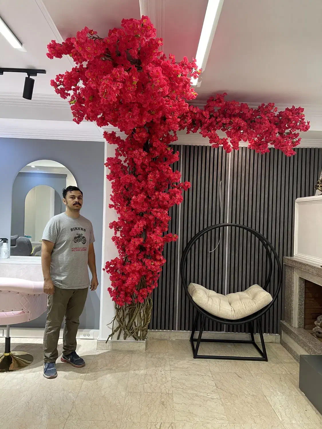 درختچه دیواری شکوفه گیلاس|گل مصنوعی|احمدآبادمستوفی, |دیوار