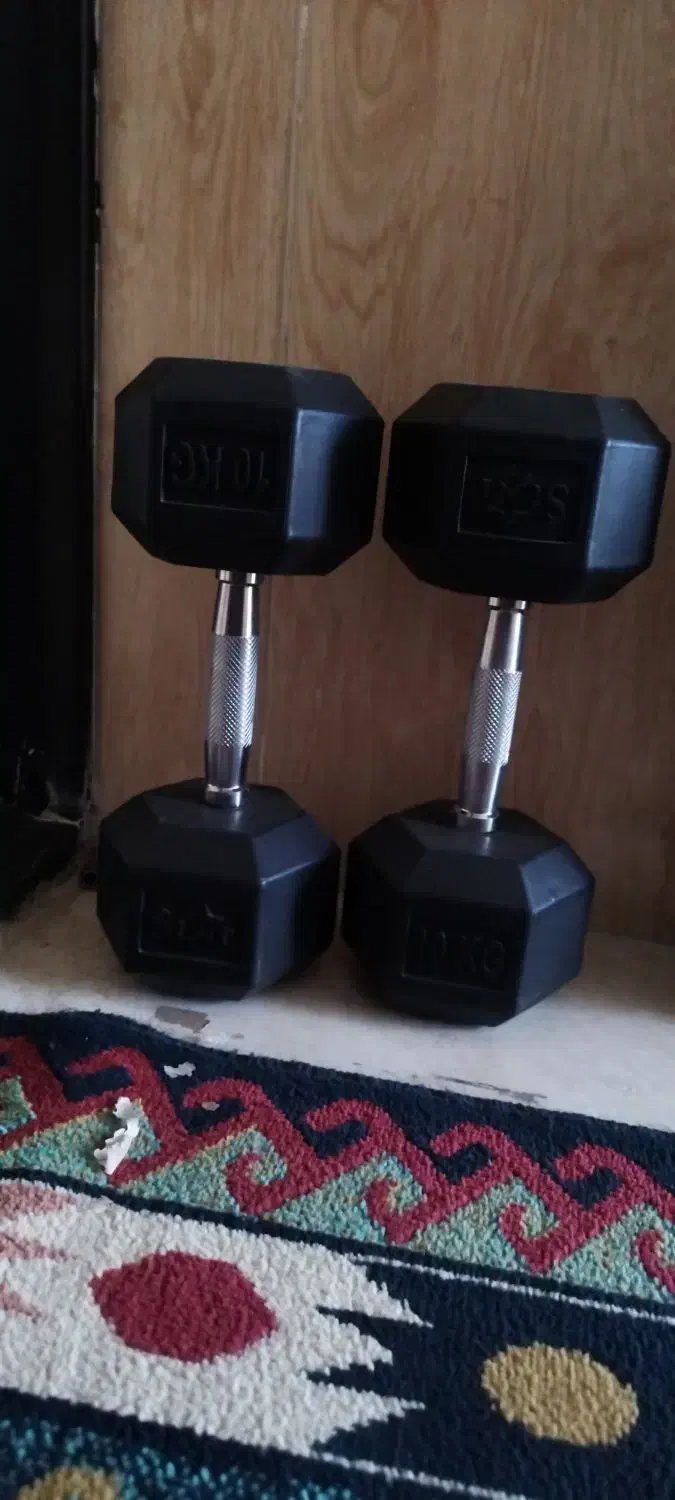 دمبل ده کیلویی شیش ضلعی|تجهیزات ورزشی|شاهین دژ, |دیوار