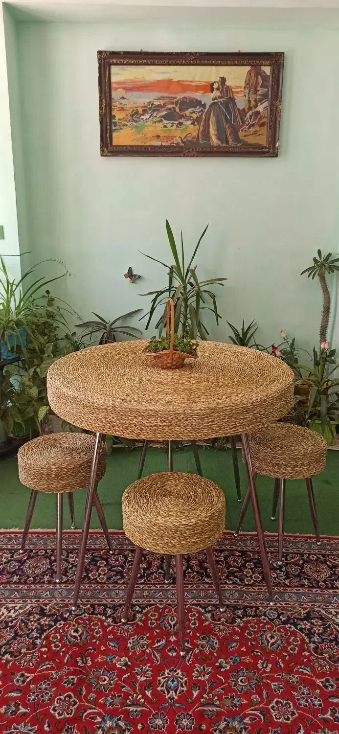 مبل ومیز نهار خوری حصیری|مبلمان خانگی و میز عسلی|خمینیشهر, |دیوار