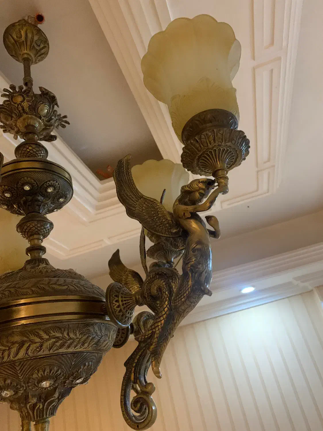 لوستر برنجی ۵شاخه|لوستر و چراغ آویز|اسلامشهر, شهرک مفیدی|دیوار