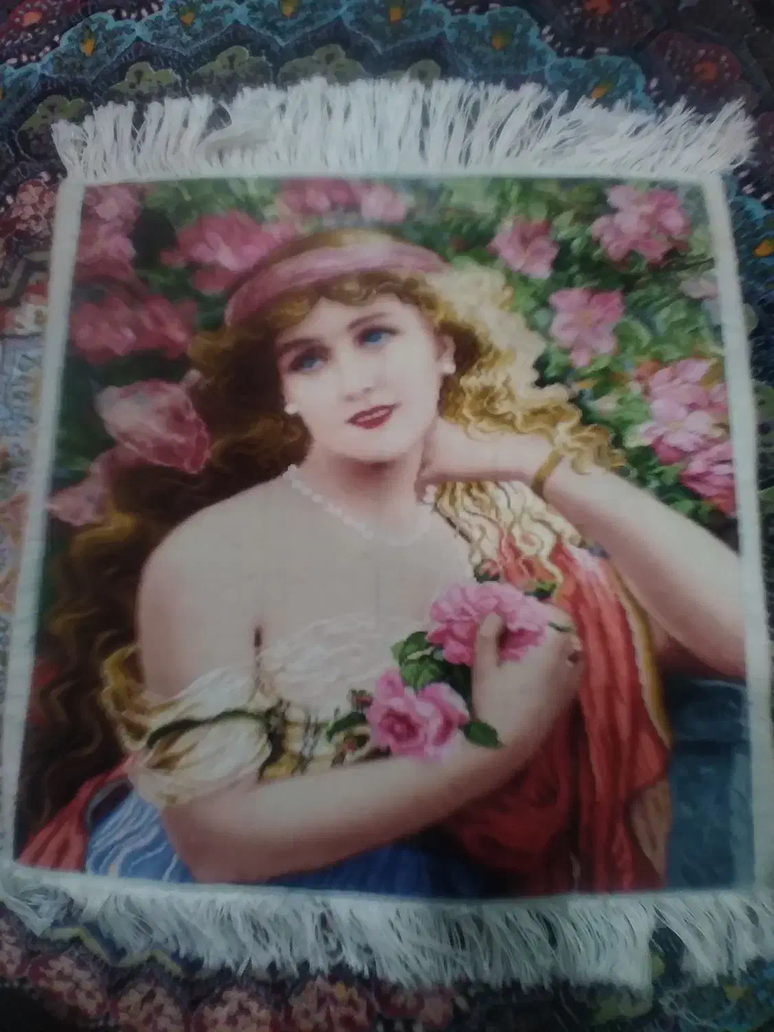 تابلو فرش ترکیب نخ ابریشم|تابلو فرش|فردوسیه, |دیوار