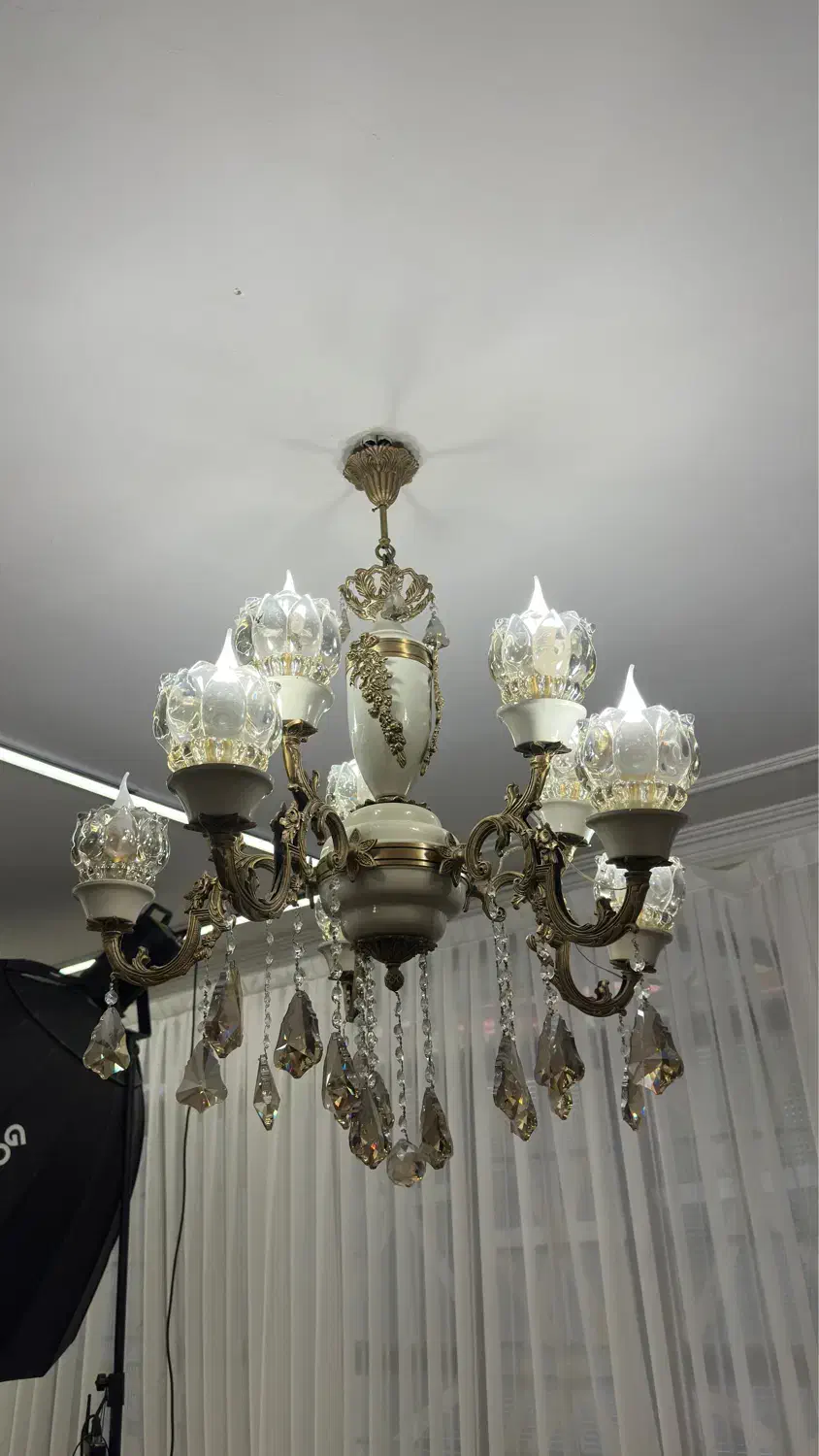 لوستر برنجی|لوستر و چراغ آویز|تبریز, |دیوار