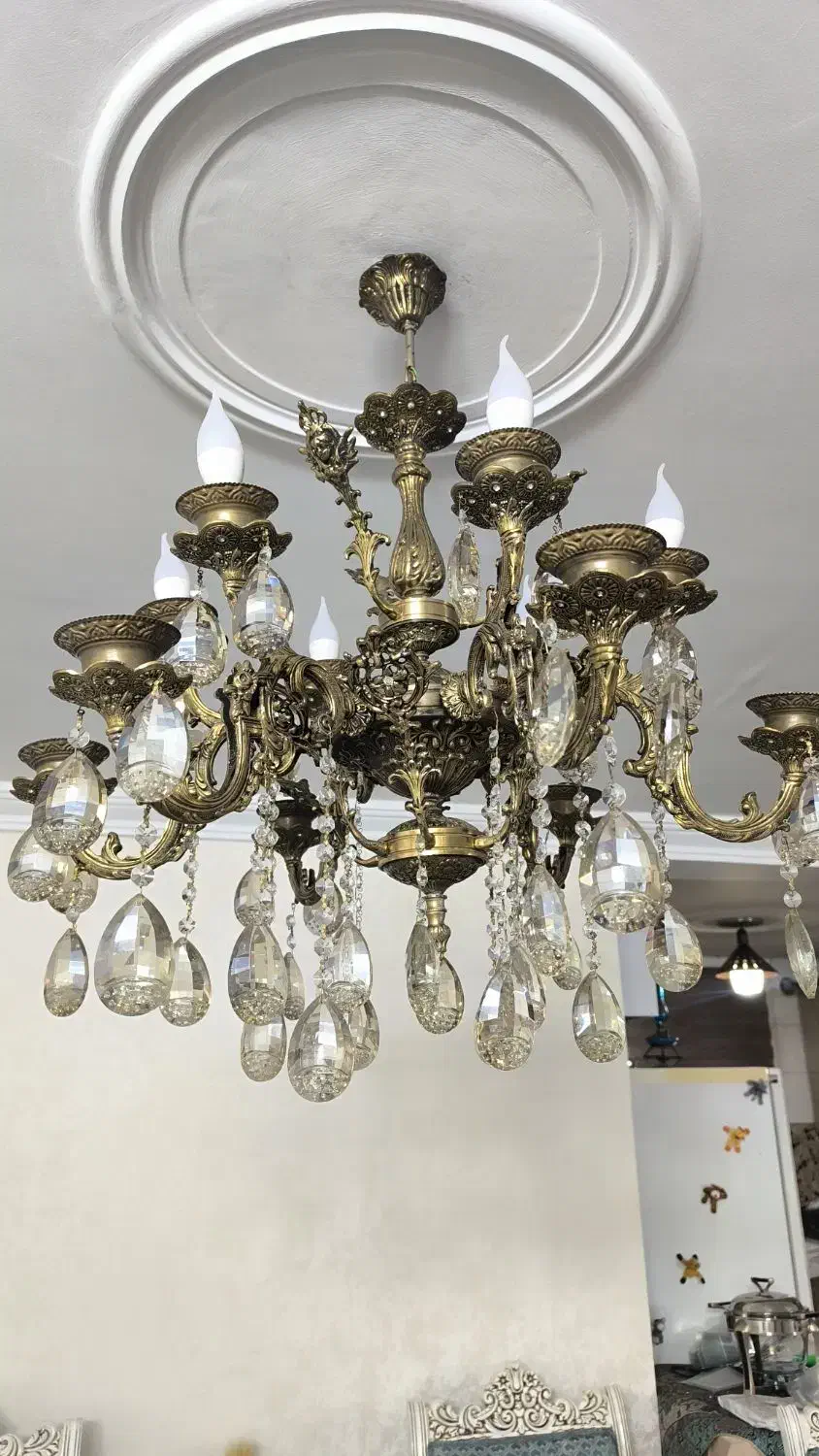 لوستر برنجی وزن بالا|لوستر و چراغ آویز|تهران, امام زاده حسن|دیوار