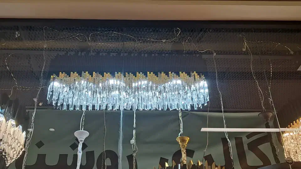 لوستر لاینر کریستالی|لوستر و چراغ آویز|شیراز, شهرک فجر|دیوار