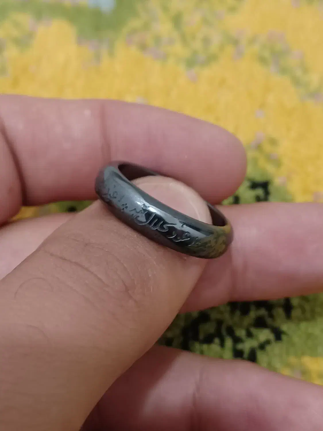 انگشتر حدید با آیه های قرآن به وزن۴گرم۵۵۰سوت|جواهرات|ارومیه, |دیوار