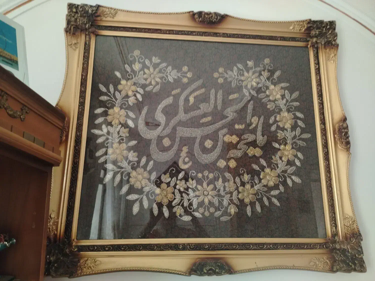 تابلو ترمه سرمه دوزی شده|تابلو فرش|نجف‌آباد, کشاورز|دیوار
