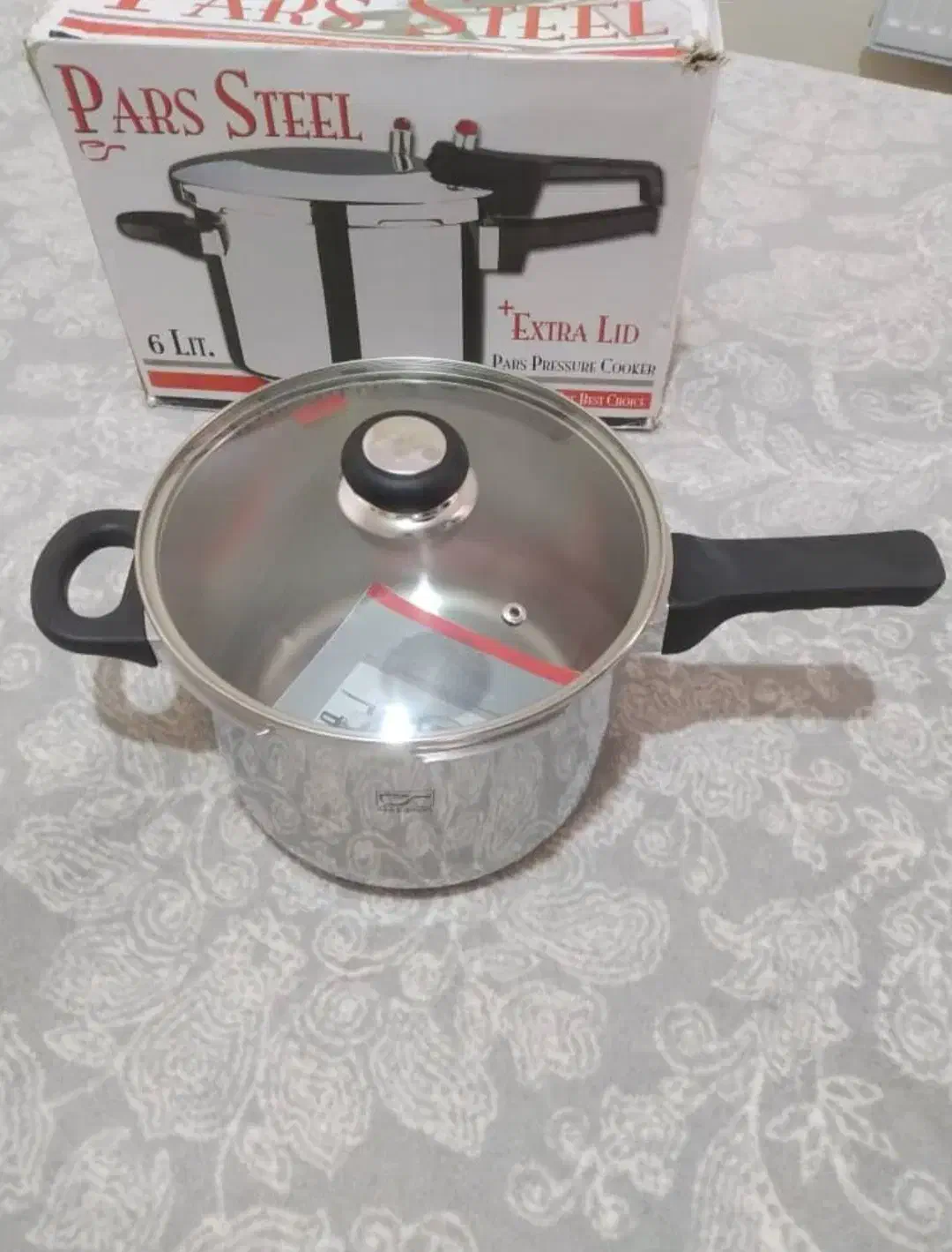 زودپز پارس استیل 6 لیتری با درب پیرکس و سبد بخارپز|ظروف پخت‌وپز|صدرا-فارس, فاز ۱|دیوار