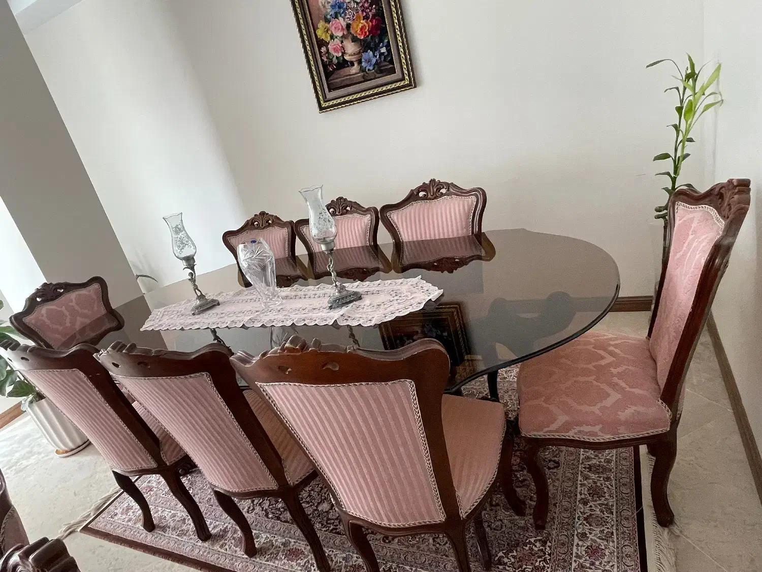 مبل نه نفره و ناهار خوری هشت نفره چوب گردو|مبلمان خانگی و میز عسلی|لواسان, |دیوار