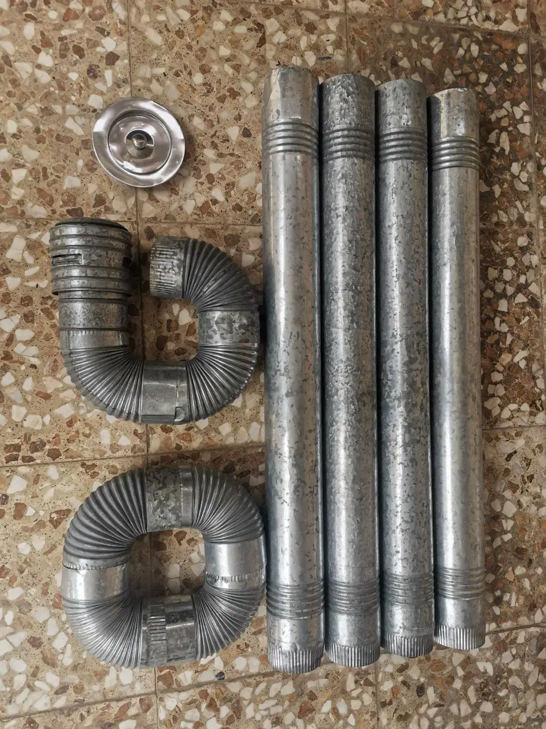 4لوله بخاری یک متری، 7زانو،یک کلاهک و یک درپوش|بخاری، هیتر، شومینه|آق قلا, |دیوار