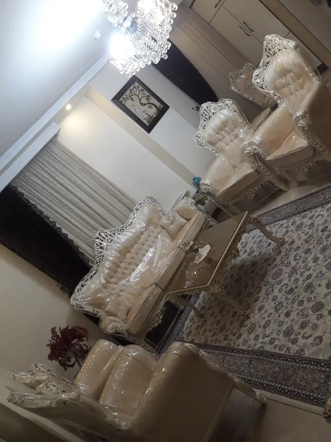 مبلمان استیل کلاسیک۷ نفره نو،تشک دوبل،مناسب جهیزیه|مبلمان خانگی و میز عسلی|تهران, نارمک جنوبی|دیوار