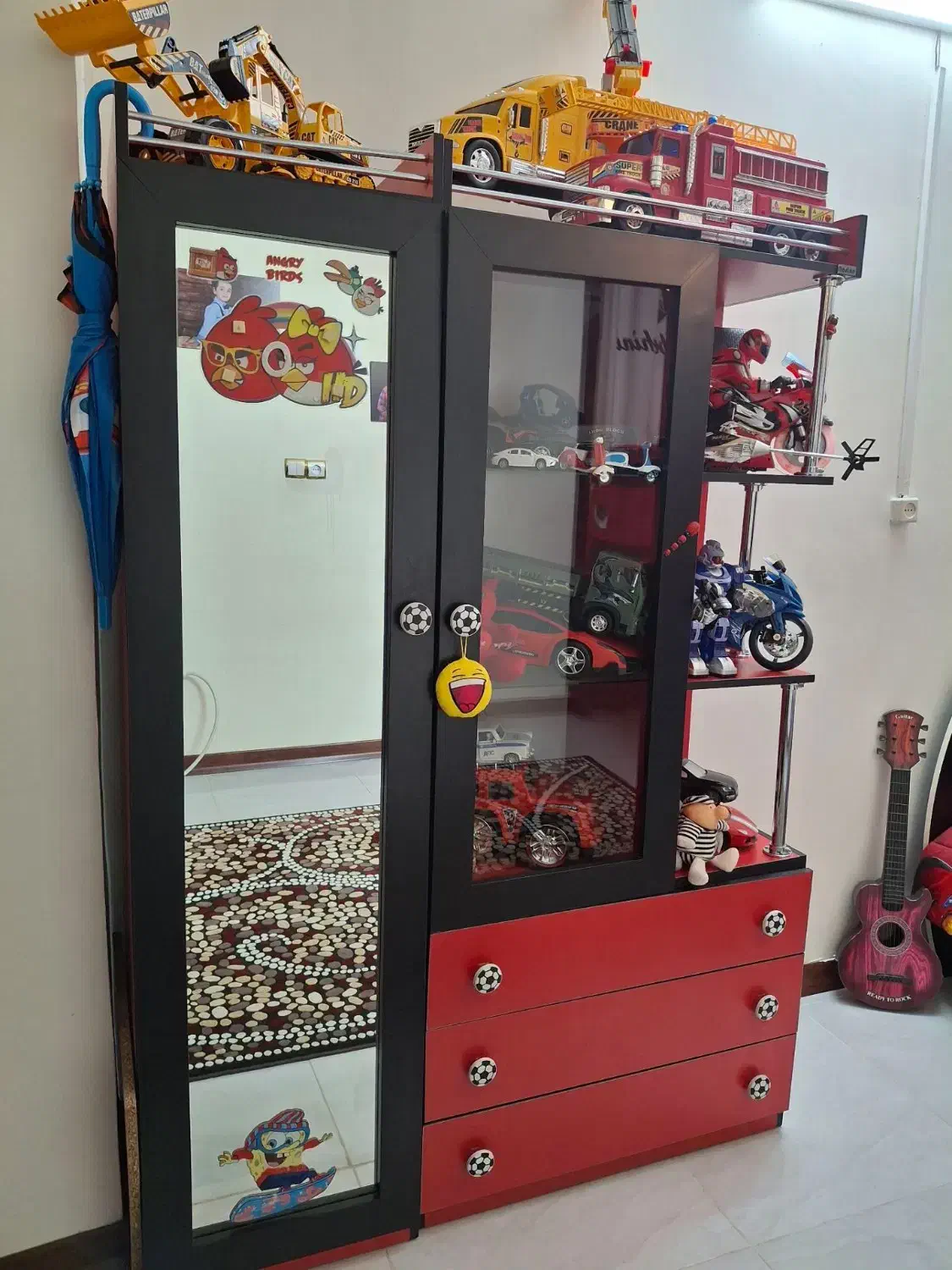 کمد و کتابخانه بچگانه کارکرده|کتابخانه، شلف، قفسههای دیواری|اسفراین, |دیوار