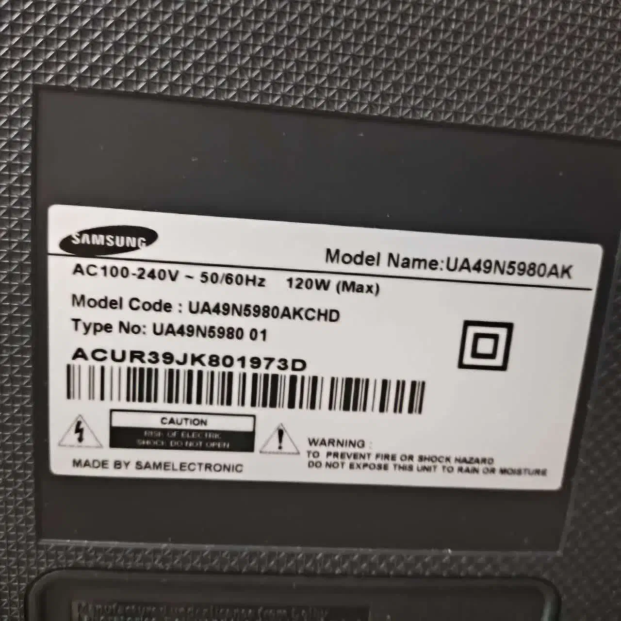 تلویزیون 49 اینچ سامسونگ پنل آسیب دیده|تلویزیون و پروژکتور|اصفهان, سرچشمه|دیوار